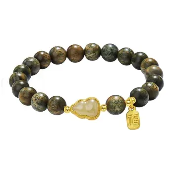 XIBAOCHUNHUA Green Sandalwood Wooden Bracelets Unisex