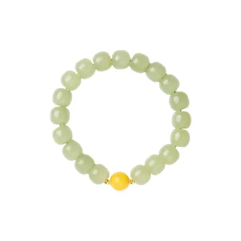 BYTHERE Hetian Jade Bracelets Pale Greenish White Jade Unisex