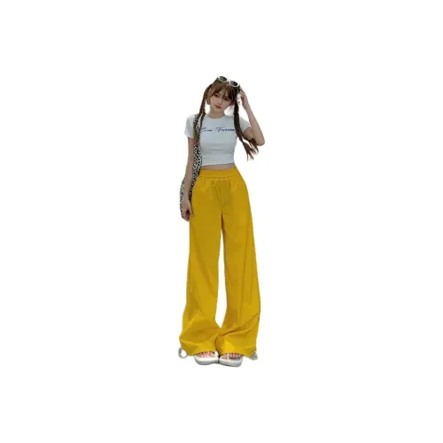 Wen Shan Casual Pants Women's Leaf Yellow