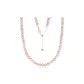 Orange Pink Pearl Gold Small Heart Clasp Necklace