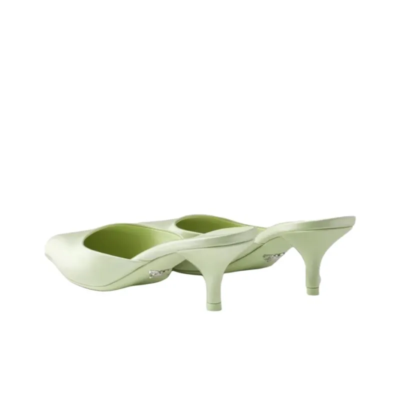 PRADA Closed Toe Slippers 5.5cm Women's Green-2