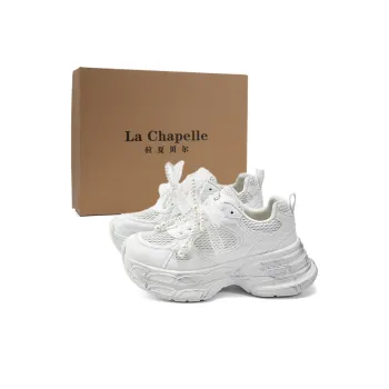 La Chapelle Abrasion Resistant Low Top Chunky Sneakers Women's White
