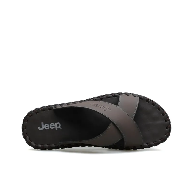 Jeep Rubber Sole Slip Resistant Abrasion Resistant Slide Slippers Men's-15