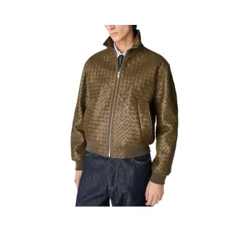 Bottega Veneta SS25 Leather Jacket Men's Green