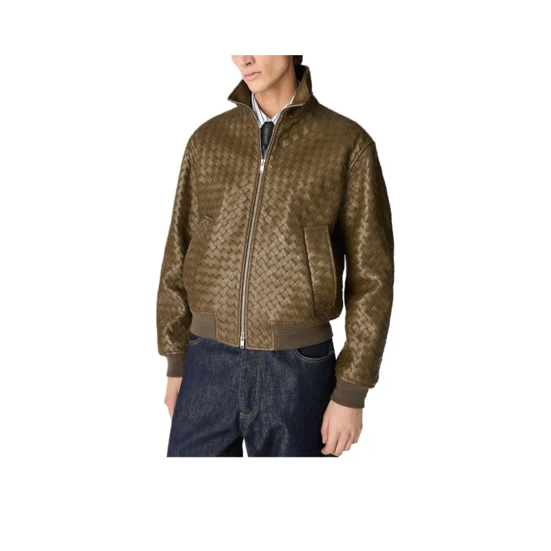Bottega Veneta SS25 Leather Jacket Men's Green-0