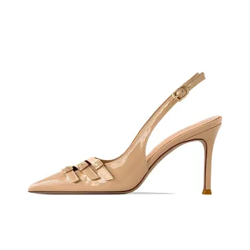 Lan Miao Slim Heel High Heels 8CM Women's Nude