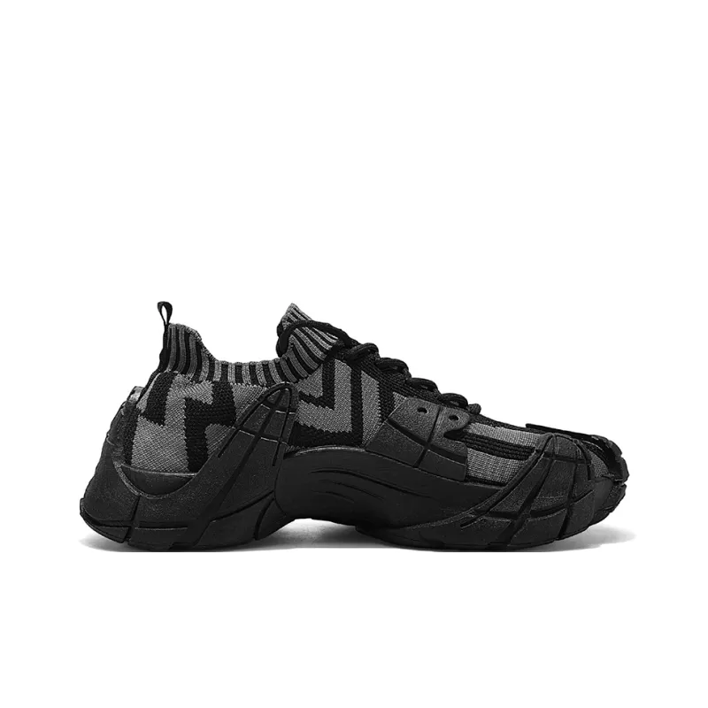 Binary Abrasion Resistant Slip Resistant Low Top Chunky Sneakers Men's Black Gray-2