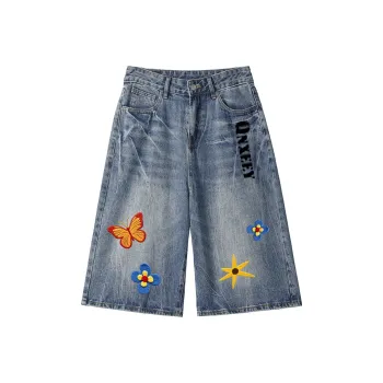 Qnxeey Denim Shorts Unisex