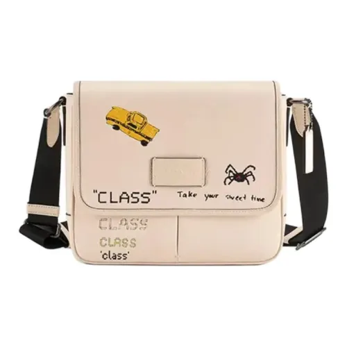 COACH Sprint Cow Leather Crossbody Bag, Shoulder Bag Medium Size Men's Chalk White