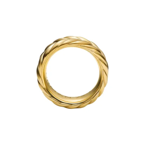 David Yurman 18kt Yellow Gold Chevron Band Ring