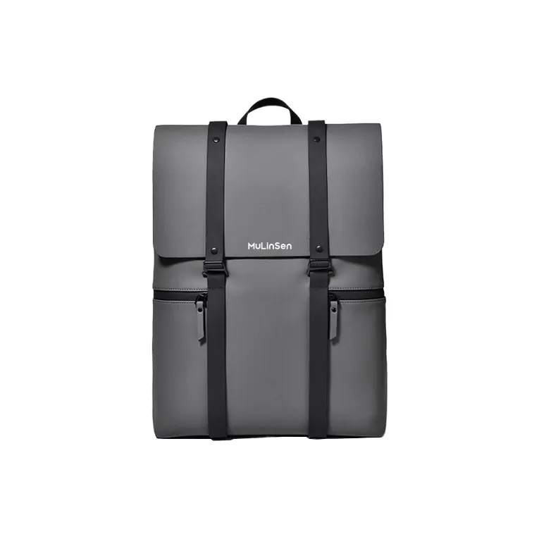 Mulinsen PU Backpack Handbag Regular Unisex Black/Gray/Dazzling Color-3