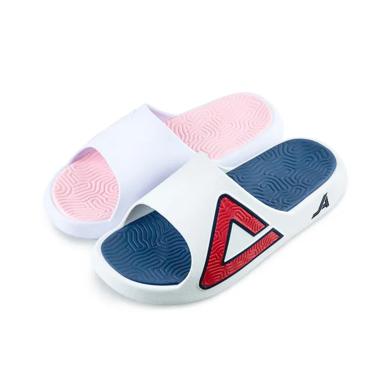 PEAK Tai Ji1.0 Slip Resistant Abrasion Resistant Cushioning Slide Slippers Unisex Blue Pink Mismatched-1