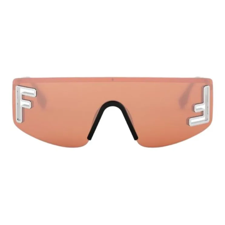 FENDI Metal Irregular Shape Sunglasses Men's Silver-1