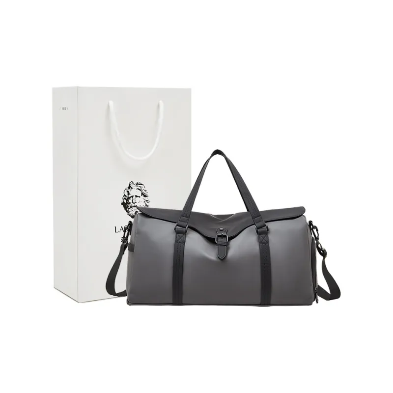 Old Man's Head Synthetic Leather Travel Bag Unisex Black/Gray-9