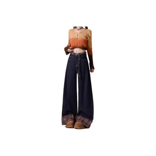 XIANSINIAO Jeans Women's Dark Blue