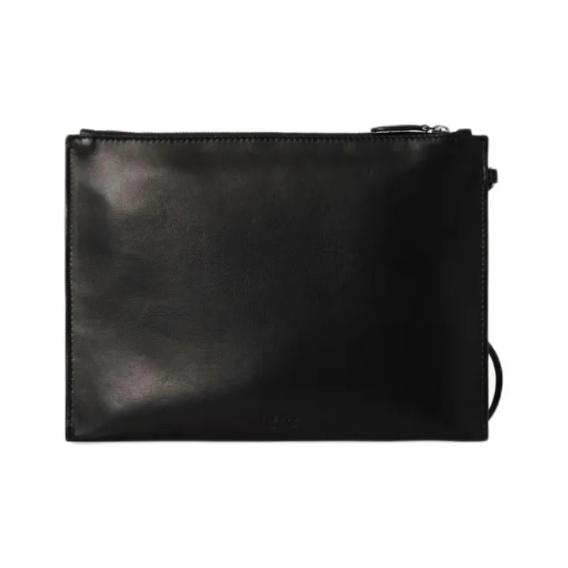 THE ROW Sheepskin Clutch Unisex Black-1