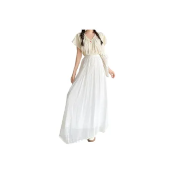 Wen Shan Casual Long Skirt Women's White
