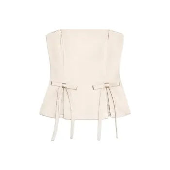 ZARA Strapless Tops Women's Beige