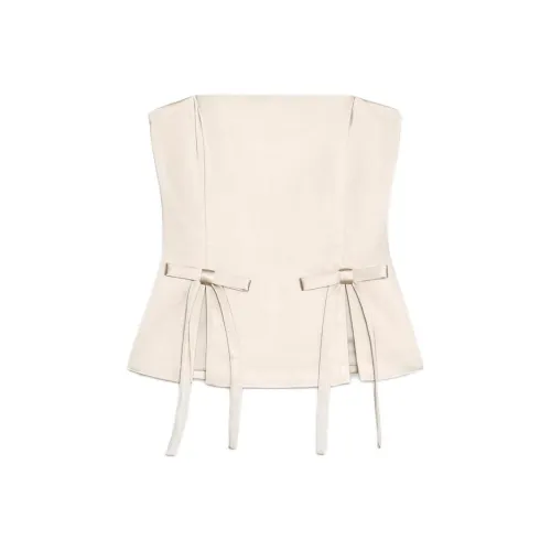 ZARA Strapless Tops Women's Beige