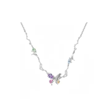 Barbie Alloy Necklaces Women's Silver Gift Box Set