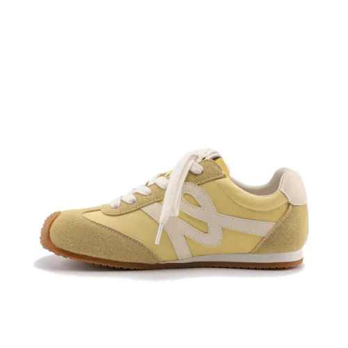 JOSINY Shock Absorbing, Non Slip, Wear Resistant, Breathable And Lightweight Low Top Casual Shoes Women's Light Yellow
