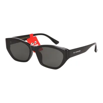 CDG Play Plate Frame Cat Eye Sunglasses Women's Black Transparent