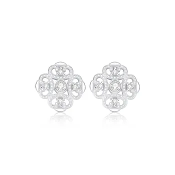 Love Link 925 Sterling Silver Stud Earrings Women's