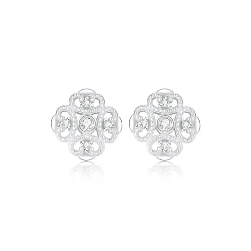 Love Link 925 Sterling Silver Stud Earrings Women's