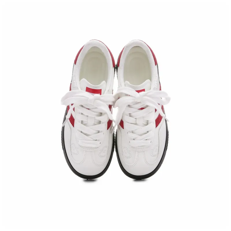 ABCIO Skateboard Shoes Women's Low Top Red Apple/White Red/Green Apple-8