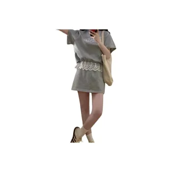 XIANSINIAO Two Piece Skirt Sets Women's Heather Gray Two Piece Set