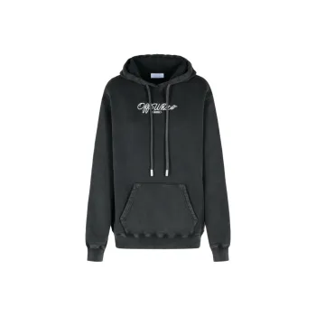 OFF WHITE Logo Embroidered Drawstring Hoodie