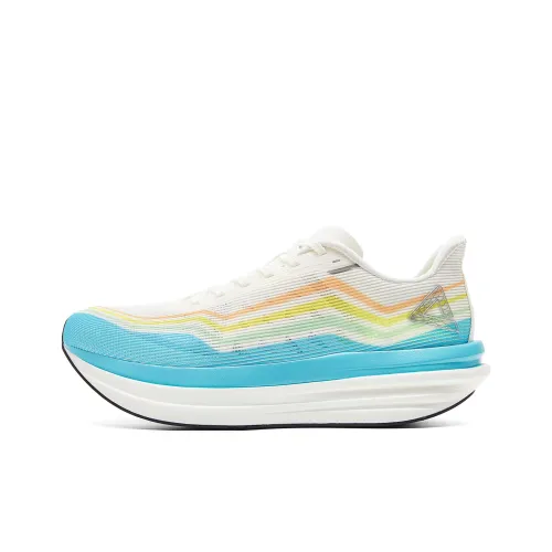 PEAK Cushioning Rebound Abrasion Resistant Slip Resistant Low Top Running Shoes Men's White Blue