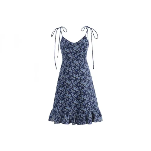 POPO.INFO Slip Dresses Women's Blue