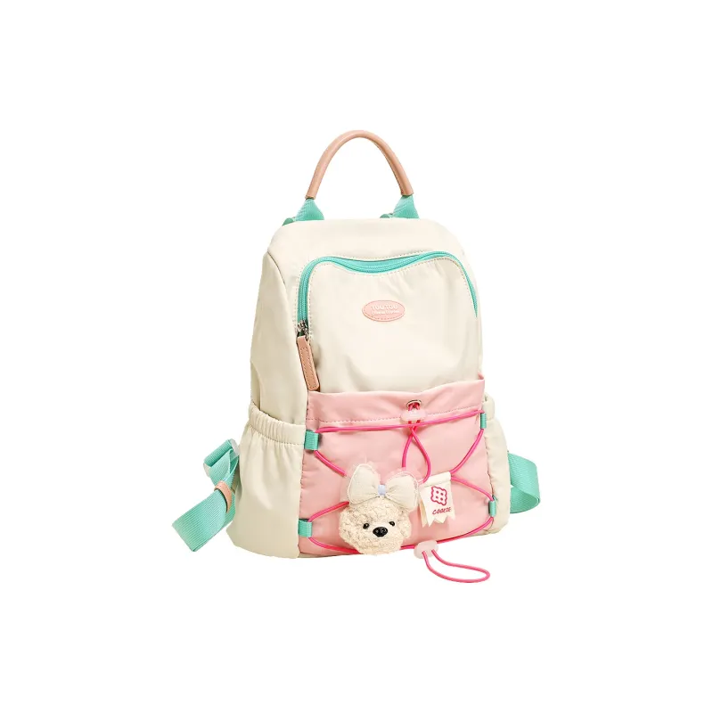 TOUTOU Fabric Backpack Regular Women's Cream White-5