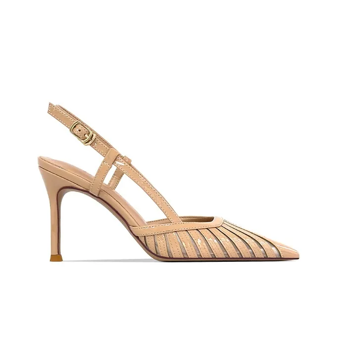 Lan Miao Slim Heel High Heels 8CM Women's Nude-1