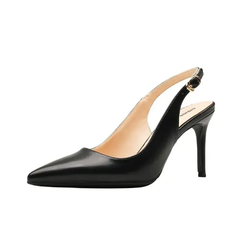 CVOJOO Slim Heel High Heels Women's Black-2
