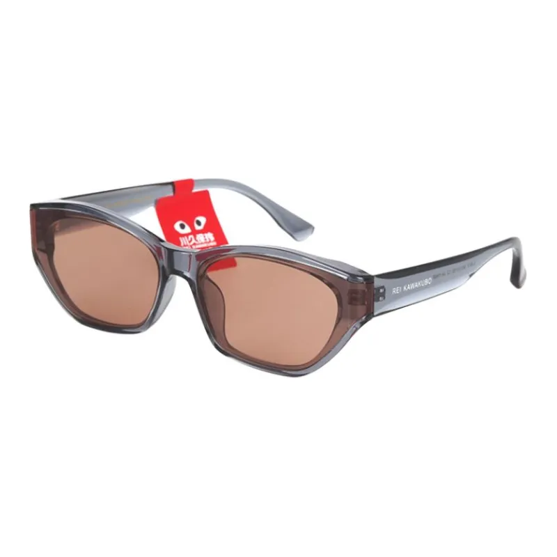 CDG Play Plate Frame Cat Eye Sunglasses Women's Black Transparent-2