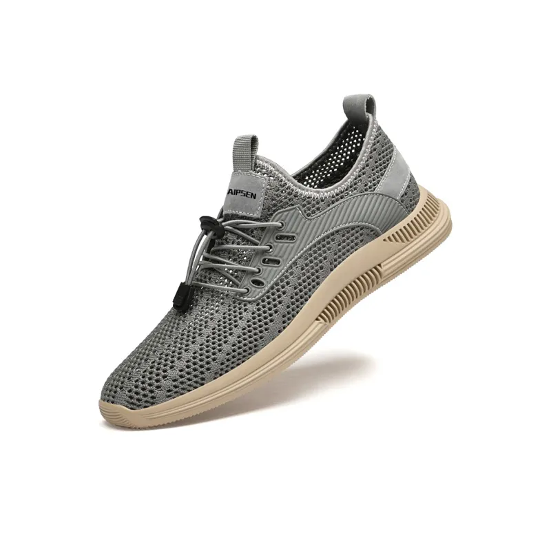 AIPSEN Wear resistant, Lightweight, Breathable, And Non slip. Low Top Casual Shoes Men's Gray-3
