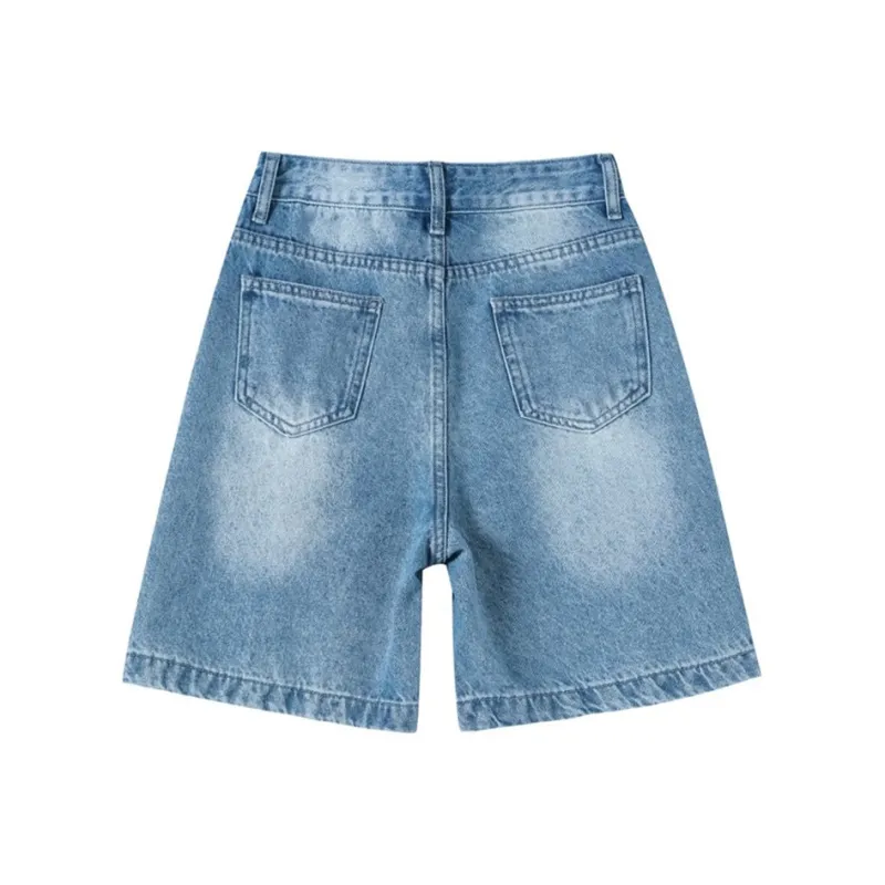 Garbege Denim Shorts Women's Blue-1