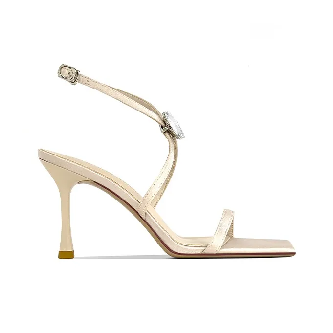Lan Miao One Strap Sandals Women's Champagne-3