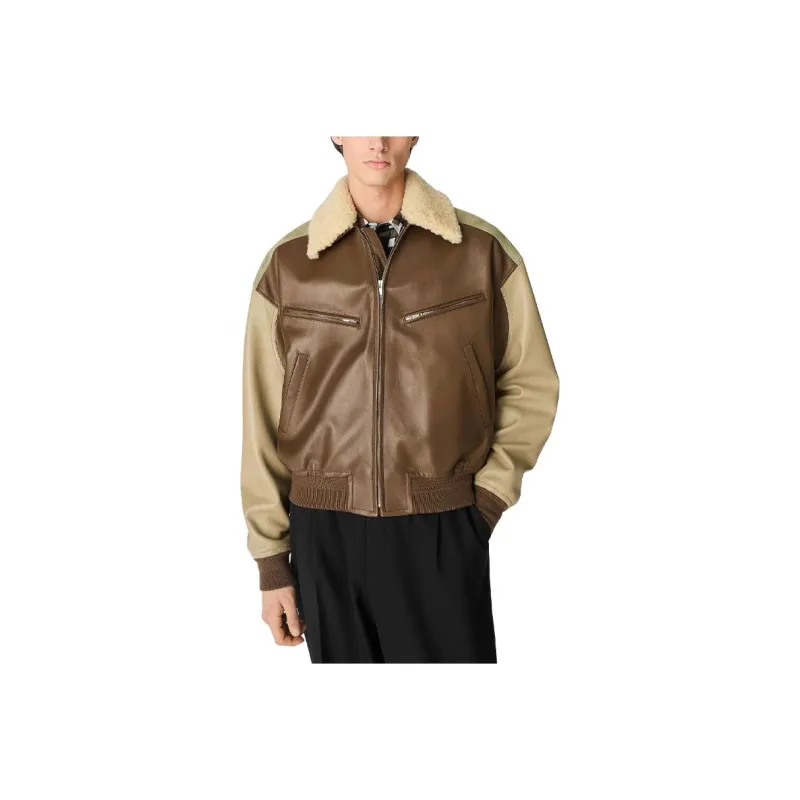 Bottega Veneta SS25 Leather Jacket Men's Brown-0