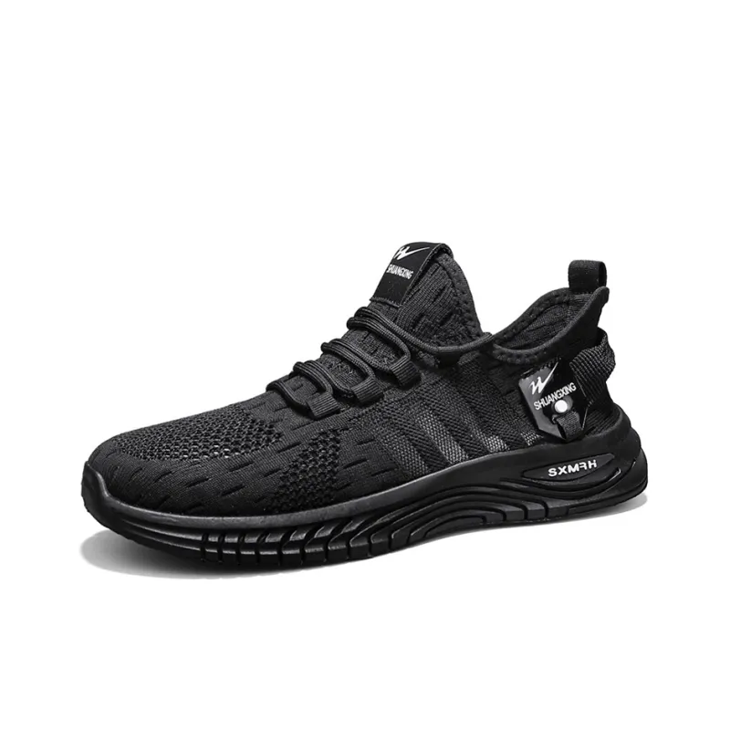 Binary Lightweight And Breathable Low Top Casual Shoes Men's Black-5
