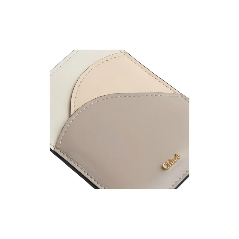 Chloe Chloé Bags Cow Leather Card Holder Women's Beige-3