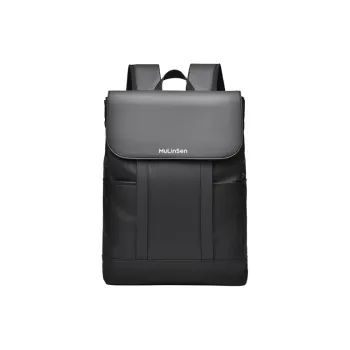 Mulinsen Polyester With PU Backpack Unisex Black/Gray