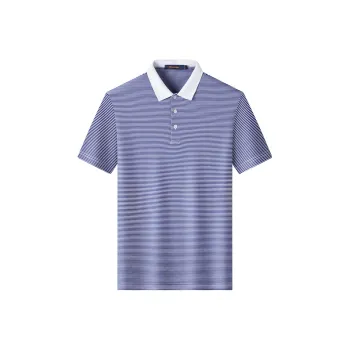Loz Polo Shirts Men Blue White Stripes