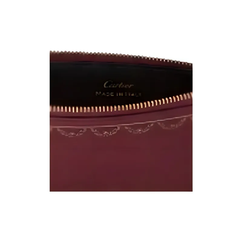 CARTIER GUIRLANDE Cow Leather Card Holder Women's Burgundy-3