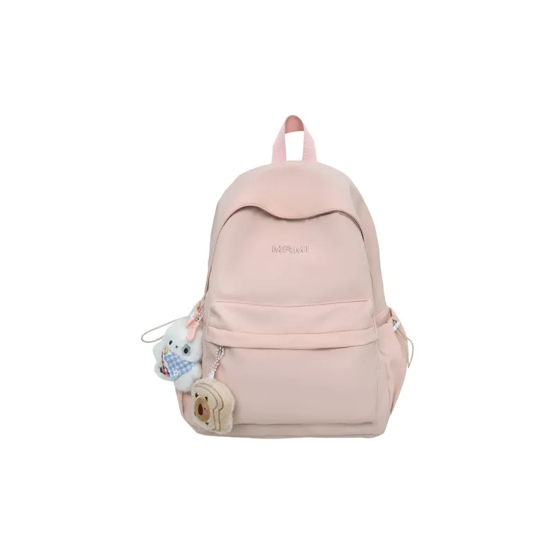 WICKBUEN Nylon Backpack Regular Unisex Ecru/Black/Pink/Yellow-12