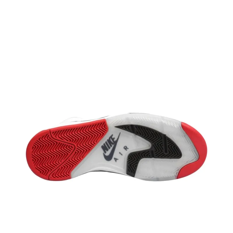 Nike Air Flight Lite Anti Slip Wear Resistant High Top Basketball Shoes Men's White Red-4