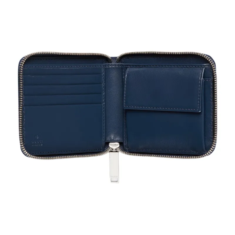 GUCCI Coated Fabric Coin Purse Men's Blue-3