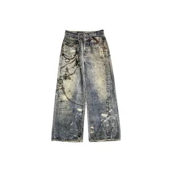HKRXEC Jeans Men Blue